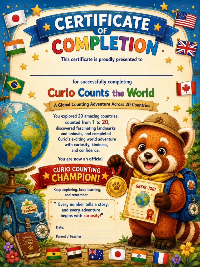 Curio Counting Champion Certificate